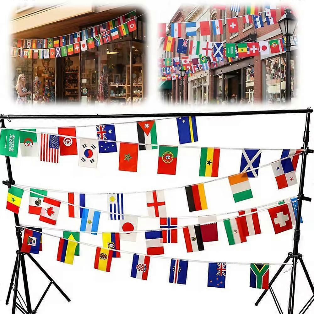 World Cup Flags Bunting 2026 Extra Large Size 48 Countries Flag Bunting 14.5m for Football Tournament Sport Club