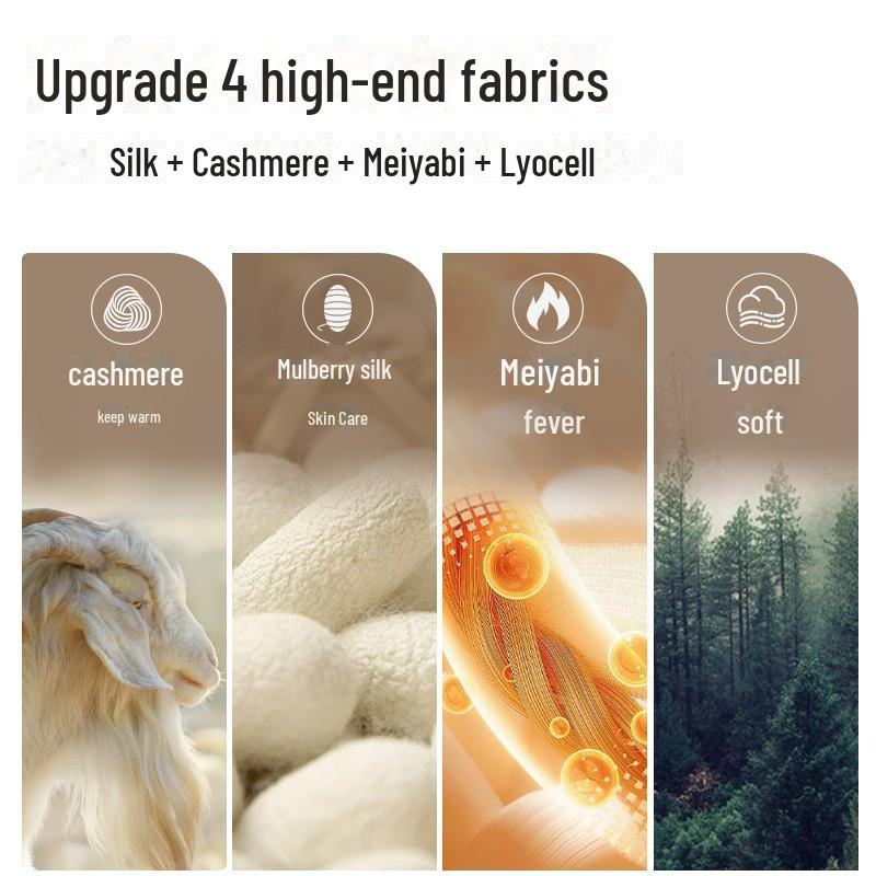 Комплект термобелья унисекс из шелка и кашемира - бесшовный осенний наряд для мужчин и женщин