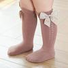 Toddler Baby Girls Knee Hight Stocking Cotton Socks 0-7Years Solid Color Bowknot Thin Spring Summer