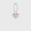 hologram pink heart acrylic keyring