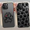 Чехол для iPhone 17 Pro Max 11 Air XS XR 14 12 16 Plus 7 8 SE 15 13 Mini Funda Задняя крышка телефона Милые отпечатки лап домашних животных