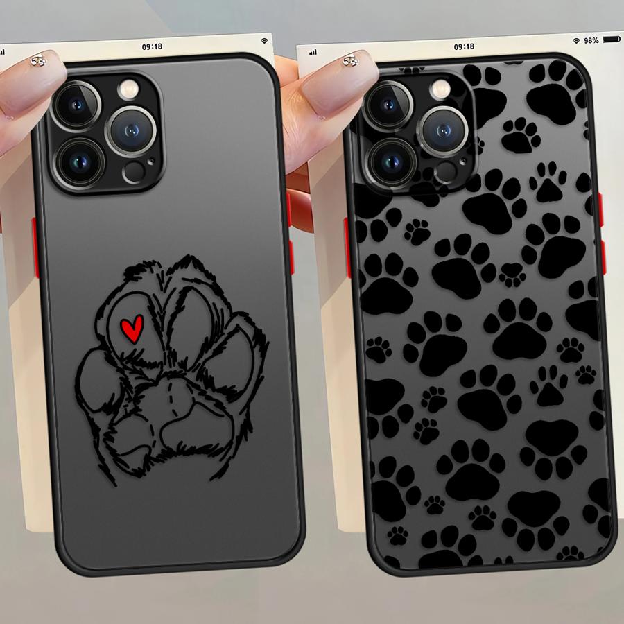 Чехол для iPhone 17 Pro Max 11 Air XS XR 14 12 16 Plus 7 8 SE 15 13 Mini Funda Задняя крышка телефона Милые отпечатки лап домашних животных