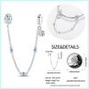 925 Silver Cat Paw Clover Charm Beads for  Bracelet DIY Exquisite Gifts Secure Chain