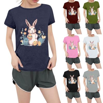 Женская повседневная футболка с круглым вырезом и короткими рукавами с принтом