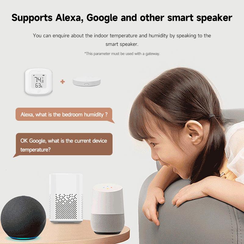 Умный Wi-Fi/Zigbee ЖК-датчик температуры и влажности Беспроводной детектор Интеллектуальная связь Поддержка Alexa Google Home