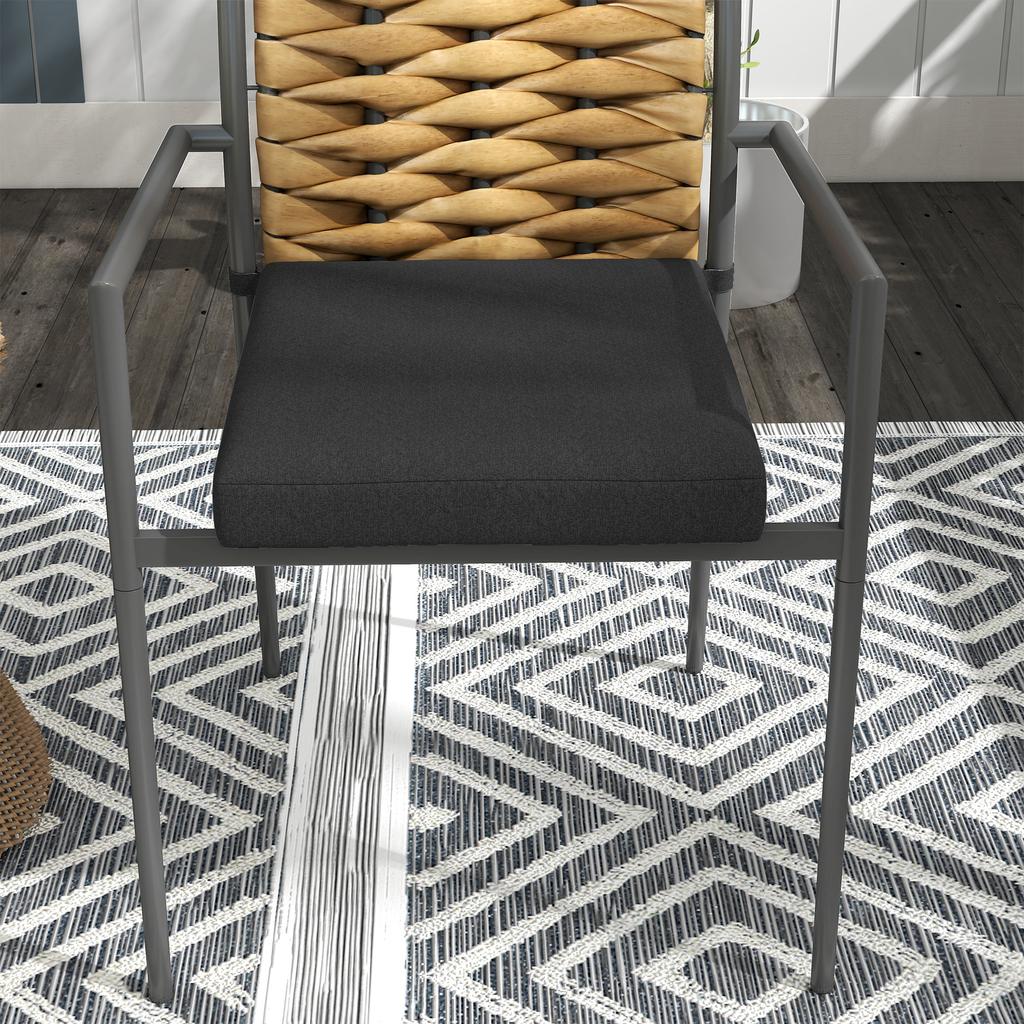 Garden Chairs Outdoor Chairs Patio Chairs, Weather-Resistant, Modern Design, 57 x 58 x 87cm, Brown+Black+Gray