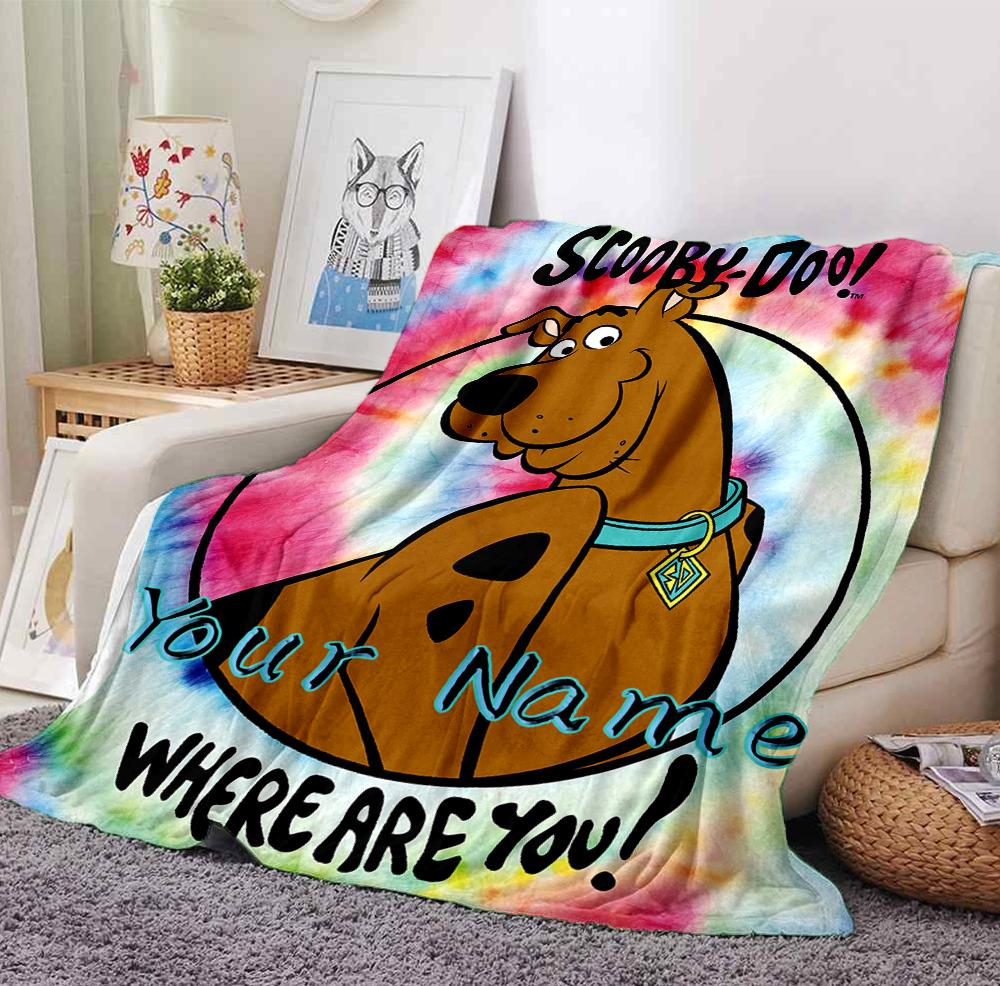 Custom Name Scooby Doo Mystery Flannel Blanket Throw Blanket Soft Warm Sofa Bed home Decor Unique Gift