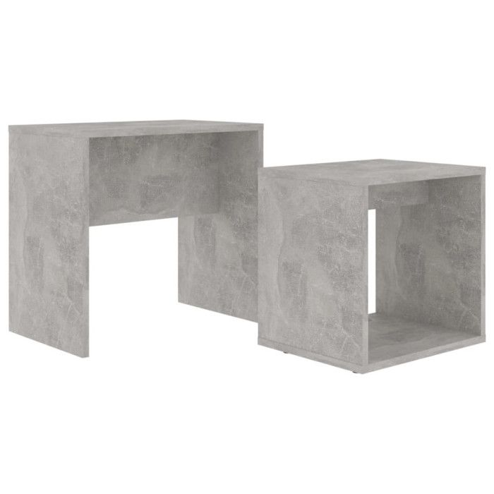 VidaXL Ensemble de table basse Gris béton 48x30x45 cm Bois ingénierie 802889