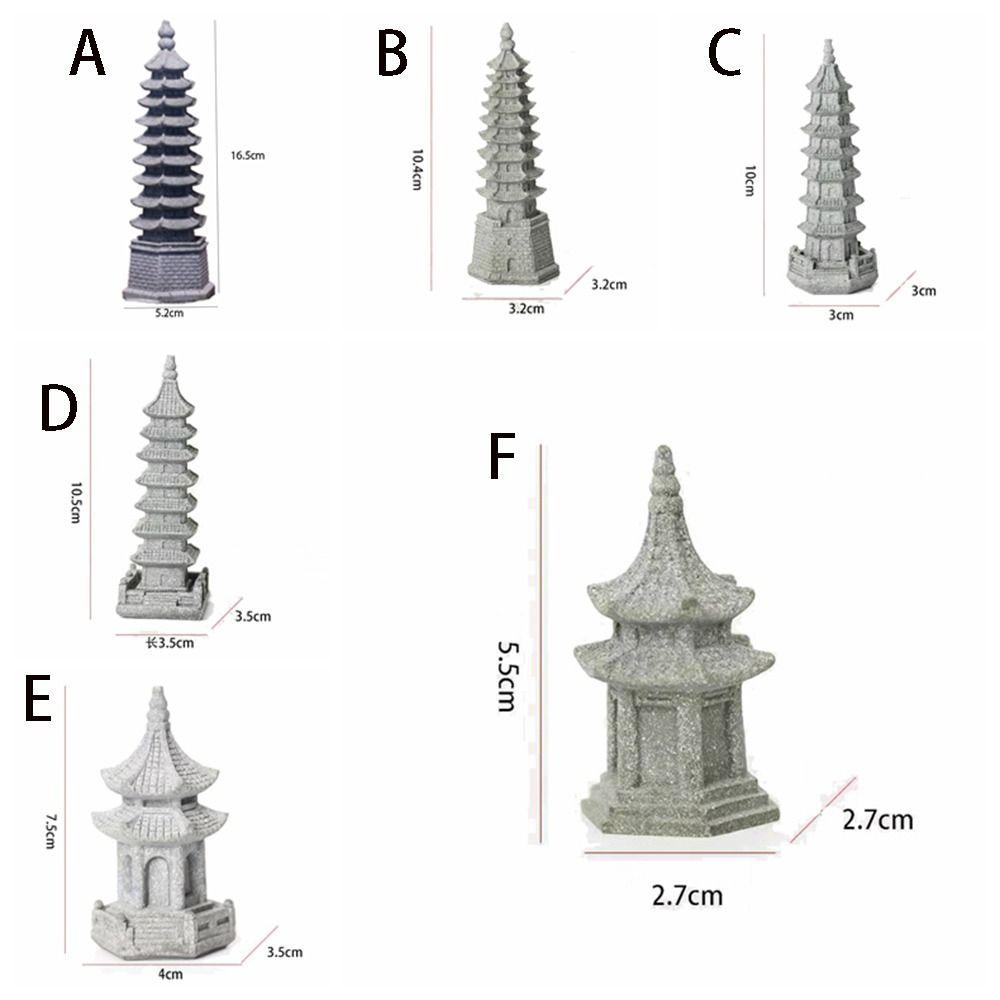 Artificial Mini Lanterns Statue Multifunctional Pagoda Garden Miniature Sculpture Home