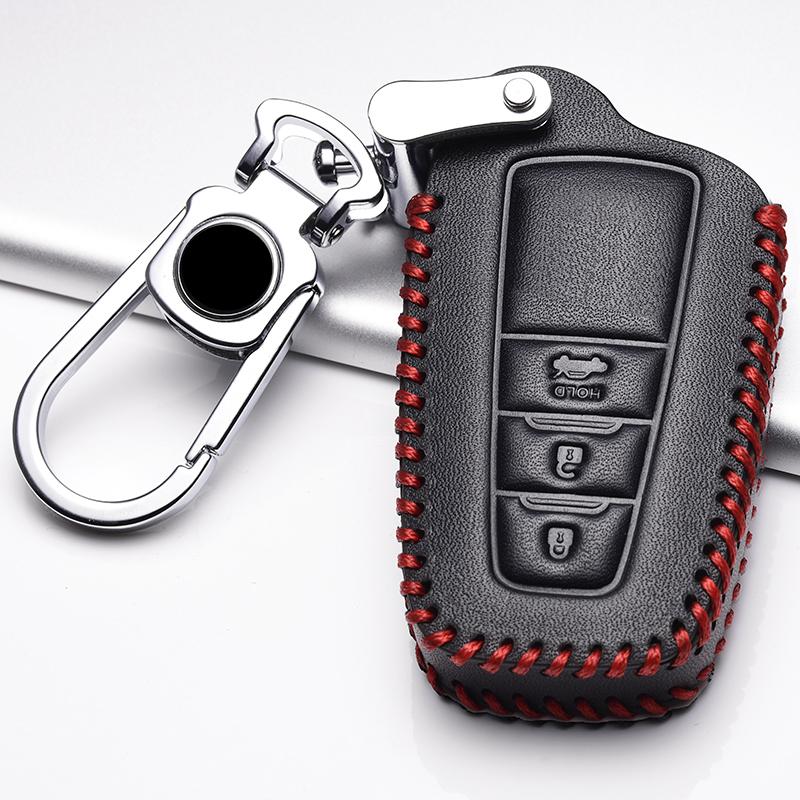 Top Layer Leather Car Key Cover Key case For Toyota Camry Prado 2017 2018 CHR Prius Corolla RAV4 camry 2018 se Remote Key Shell