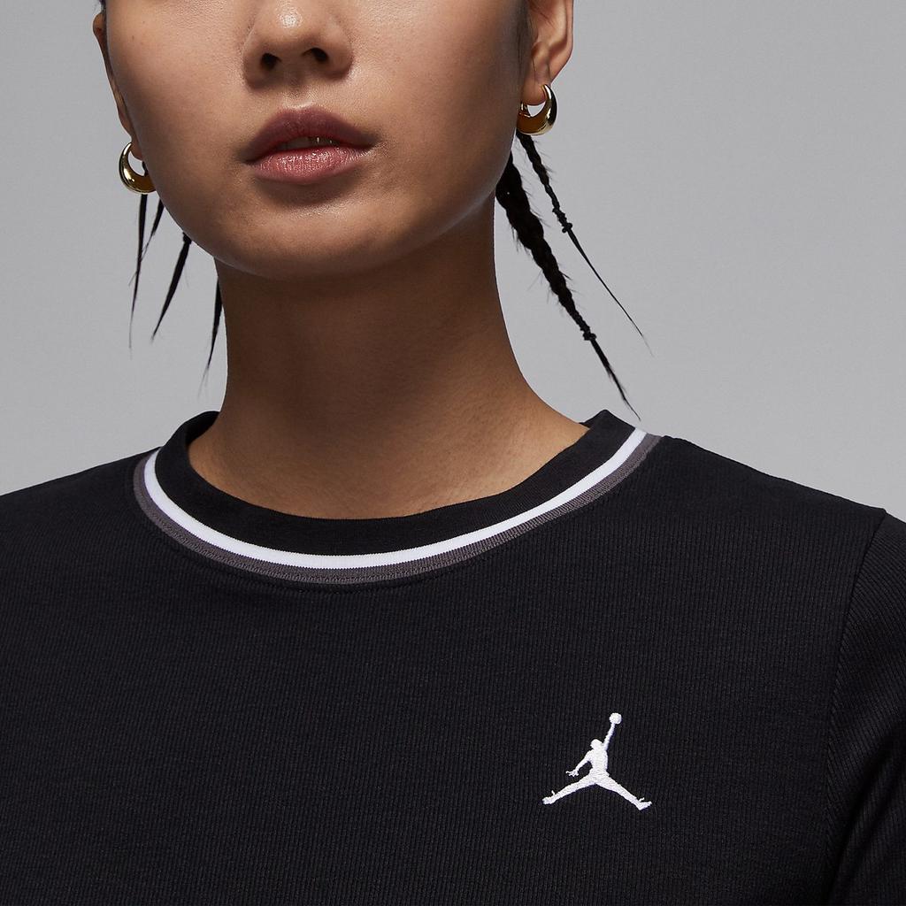 Jordan T Shirts Women's Black Crew Neck Moderate FV7090-010