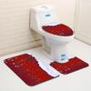 Рождественский коврик для ванной, туалетный трехпредметный набор