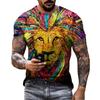 Футболка с принтом льва, в стиле граффити, модная мужская повседневная спортивная футболка