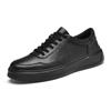 FashionGenuine Leather Mens Casual Shoes Classic Comfortable Black Sneakers Men Walking Vulcanize Shoes New Skateboard Footwear Male