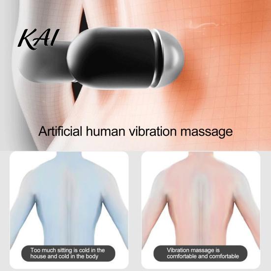 Office Chair Back Support Lumbar Pillow, 3-in-1 Rechargeable Memory Foam Bed Cushion with Vibration Ergonomic for Sitting And Heat, Portable