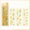 3sheets PET Flowers Stickers Decor Junk Journal DIY Scrapbooking Supplies Collage Decoration Stickers