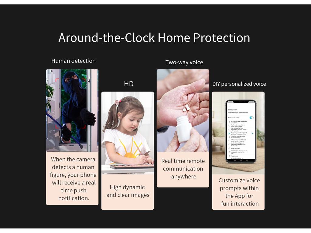 4G Little Eagle O-KAM Pro Dual-Lens HD Smart WiFi Night Vision Home Camera
