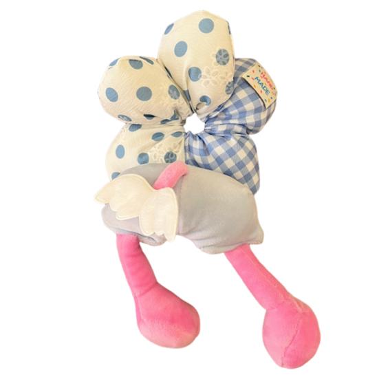 Hair Tie with Sufficient Elasticity Dot Print Lace Splicing Hair Flower Butt Design Hair Tope Buns Ponytails Half-Tied Hair