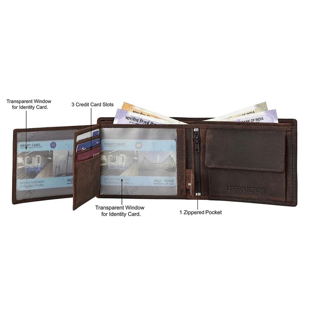 Zeus Vintage Brown Кожаный бумажник с RFID-блокировкой для мужчин