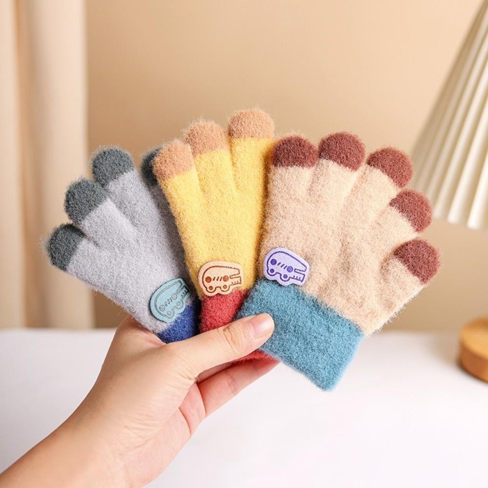 1-5 Years Old Coldproof Kids Winter Gloves Windproof Baby Gloves Cute Knitted Gloves Toddler
