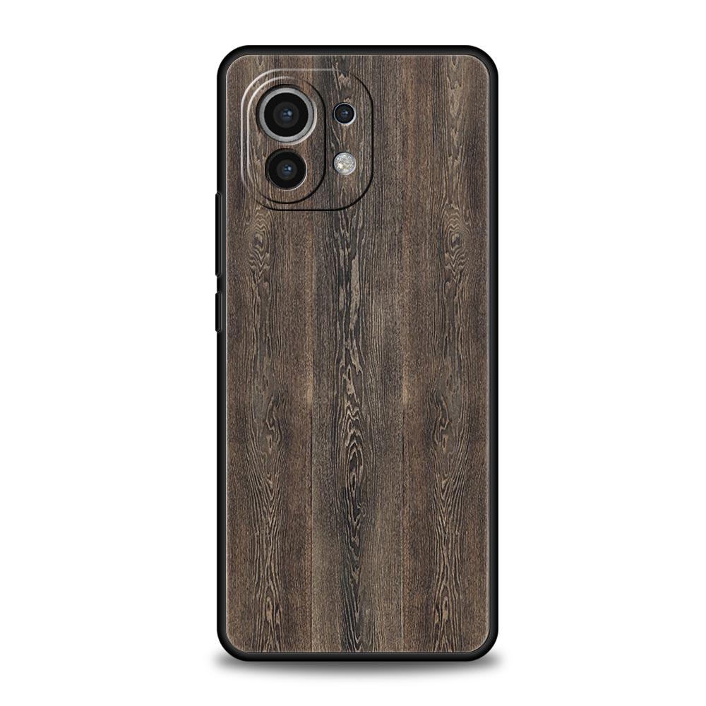Резная деревянная чехол-накладка для телефона для Xiaomi Poco X3 NFC M3 M4 F4 X4 Pro 5G F3 GT Mi 12 11T 10 9T 10T Lite 11 Ultra Силиконовый Черный Чехол
