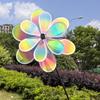 1 шт. Красочная пленка Иллюзорный пламень Меняющий цвет Подсолнух Ветряная мельница Двухслойный Ветроуловитель Детские игрушки Садовый декор