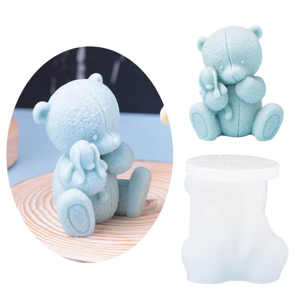 3D Bear Silicone Mould Animal Candle Molds Soap Casting Molds Handmade Resin Molds DIY Baking Molds Home Decorations