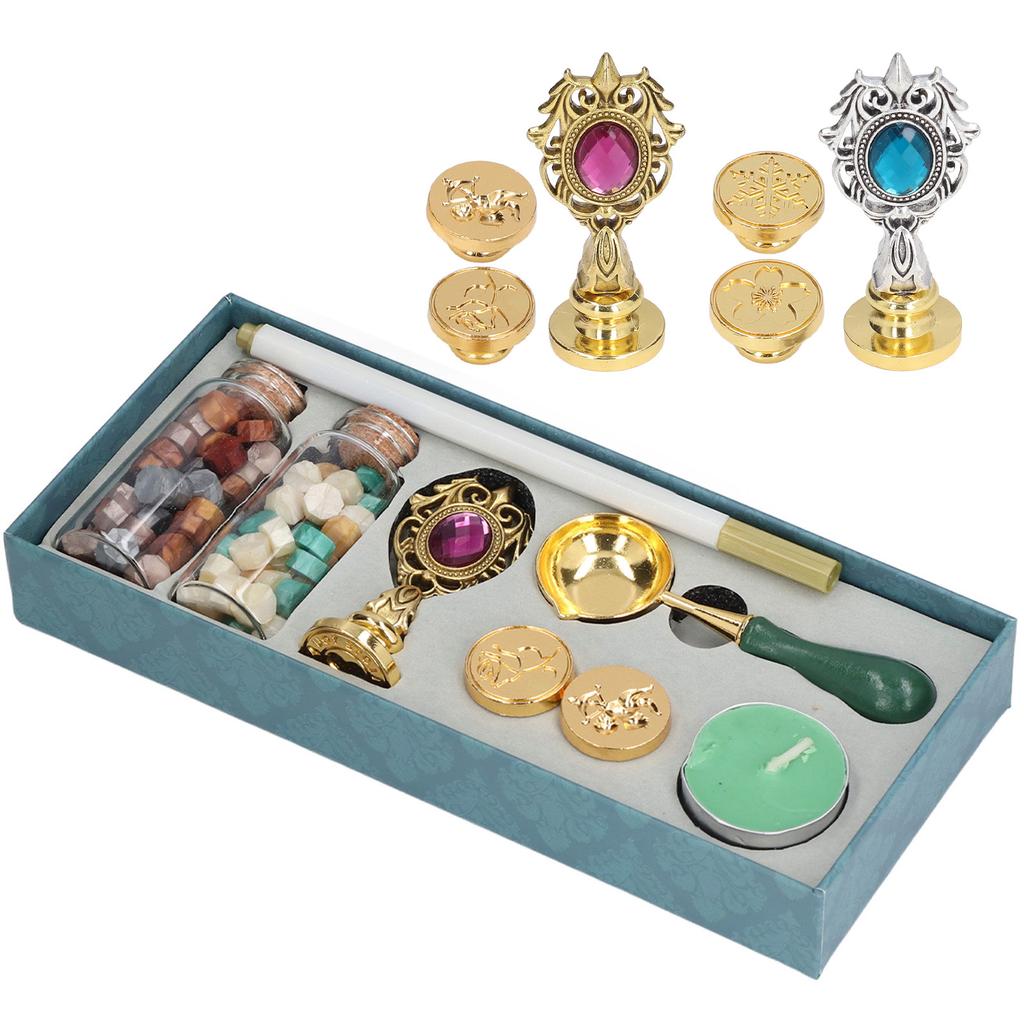 Набор восковых штампов с прозрачной гравировкой и съемной ручкой. Тонкая восковая изысканная работа. Печь для восковых штампов.