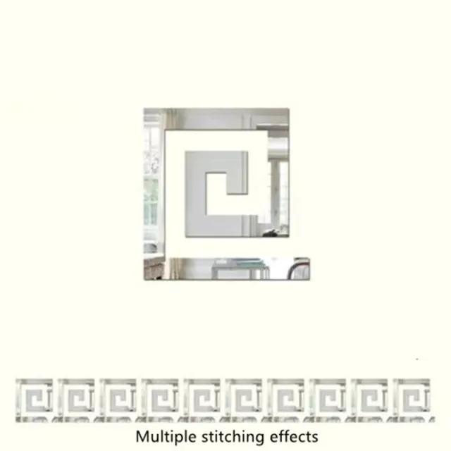 10pcs 3D Acrylic Self Adhesive Wall Decor Sticker Mirror for Bedroom Edge Strip Corner Line Building Border Home Office Decor