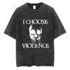 Смешная футболка с надписью "Я выбираю насилие" (I Choose Violence), стиранная, с изображением смешного кота-мема, популярная, с коротким рукавом, для мужчин и женщин, оверсайз, повседневная, хлопковая, уличная одежда
