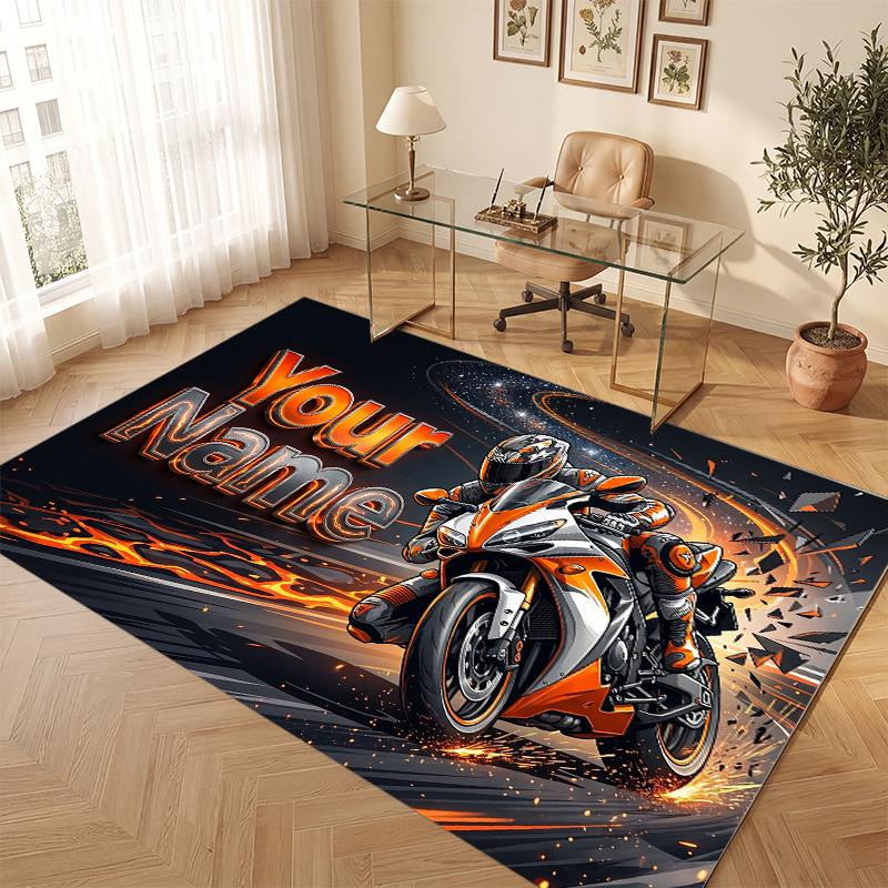 Fantasy Magic Theme Soft Crystal Velvet Rug Custom Name & Text Print Non Slip Floor Rug for Bedroom Living Room