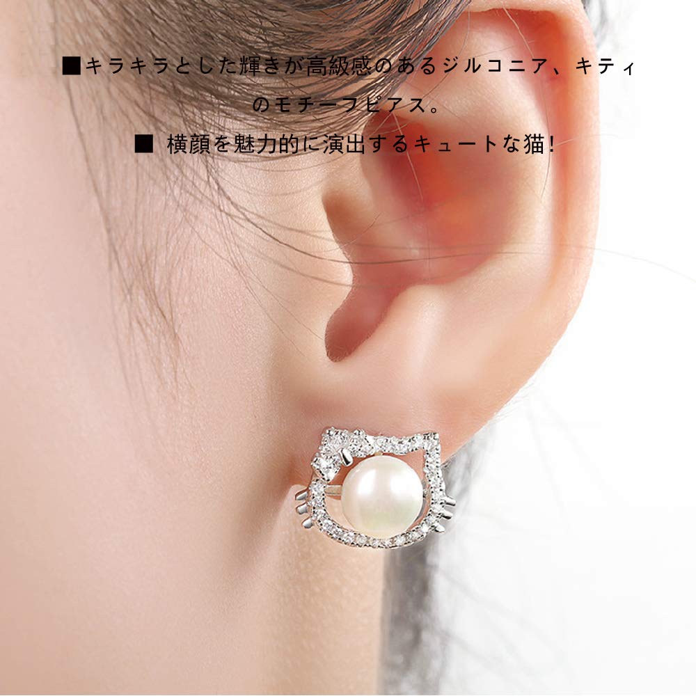 MIKAMU Ожерелье с кошкой Hello Kitty из серебра 925 пробы высшей пробы с бриллиантами CZ, ожерелье с кошкой Hello Kitty поставляется в эксклюзивной коробке, для женщин,