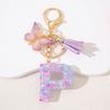 A To Z Фиолетовые звезды заполнены буква брелок 26 инициалов алфавит бабочка кисточка подвески брелоки сумка украшение автомобиль брелок подарок