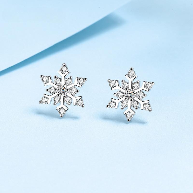 Серьги-снежинки из серебра 925 пробы с муассанитом, общий вес 1 карат, тест с бриллиантами прошел супер-вспышку, простые серьги для подруги