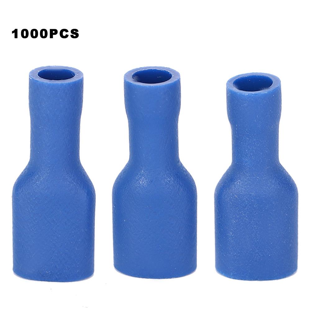 1000Pcs FDFD2250 Blue PVC All Insulation Wire Connector Female Terminals for Electric Engineering
