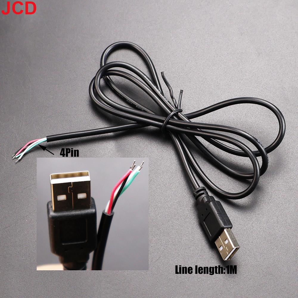 JCD 2pcs Power Supply Cable 2 Pin USB 2.0 A Female Male 4 Pin Wire Jack Charger Charging Cord Extension Connector DIY 5V Line