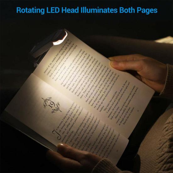 Перезаряжаемая лампа для чтения книг, регулируемая яркость, USB-зарядка, зажим, книжная лампа для общежития