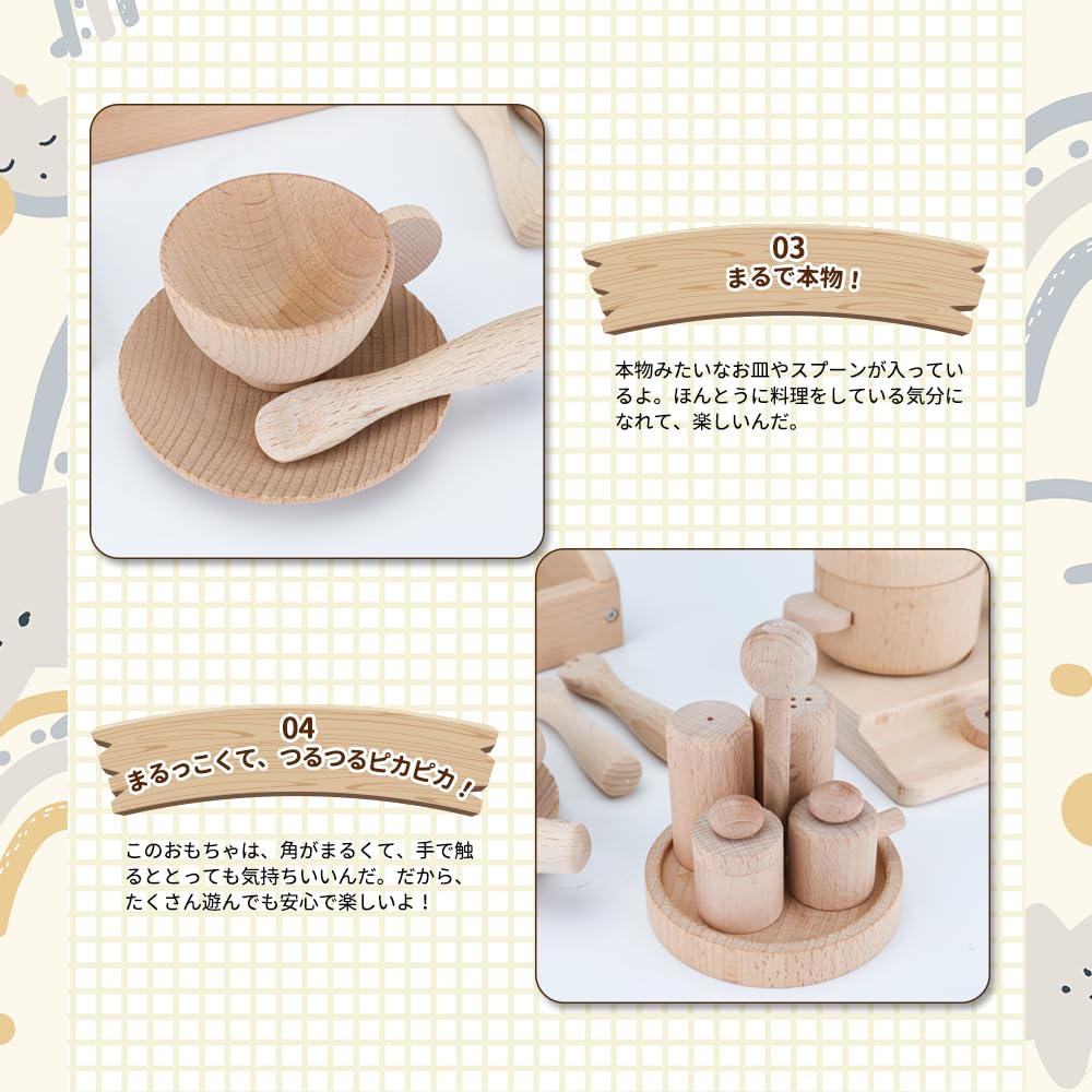 TUGO Play House Деревянный игровой домик Еда Образовательная ролевая деревянная посуда Кулинария Кухня Деревянный день рождения Рейтинг популярности Набор, - Набор, Игрушки, Игра,