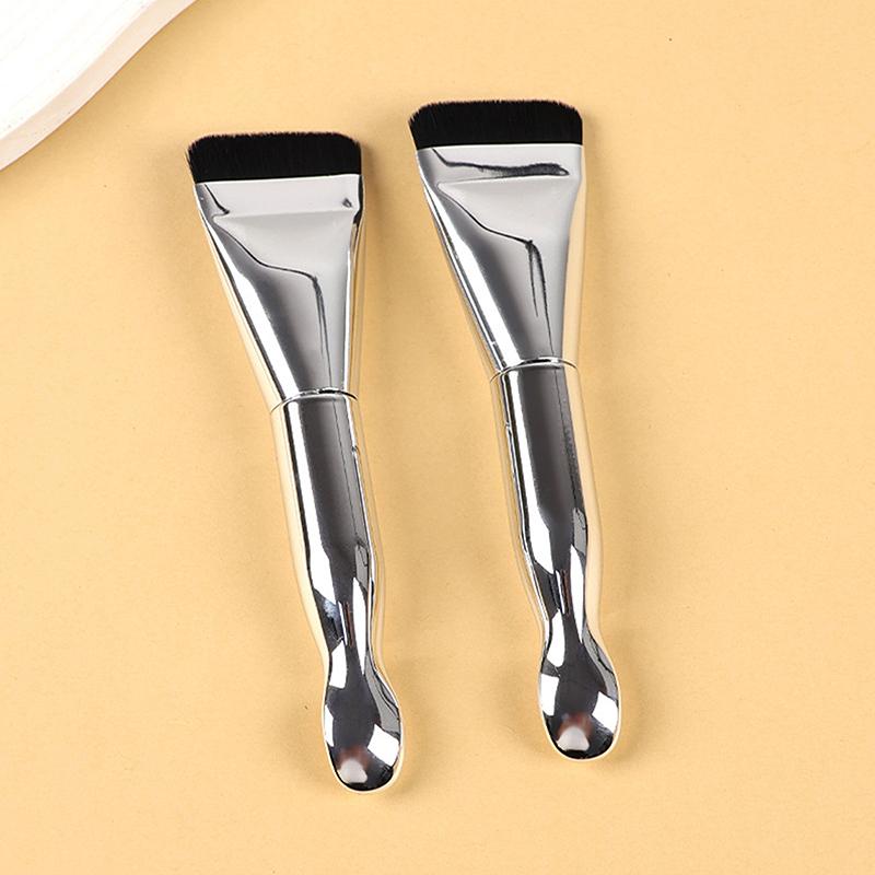 Кисти-аппликаторы для масок для лица Двусторонняя кисть для макияжа с ложечкой Плоские Мягкие волосы Очищение лица Уход за кожей Макияж Инструмент для красоты