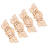 4Pcs Flower Carved Corner Onlay Applique Door Cabinet Vintage Style Furniture Decor(D)