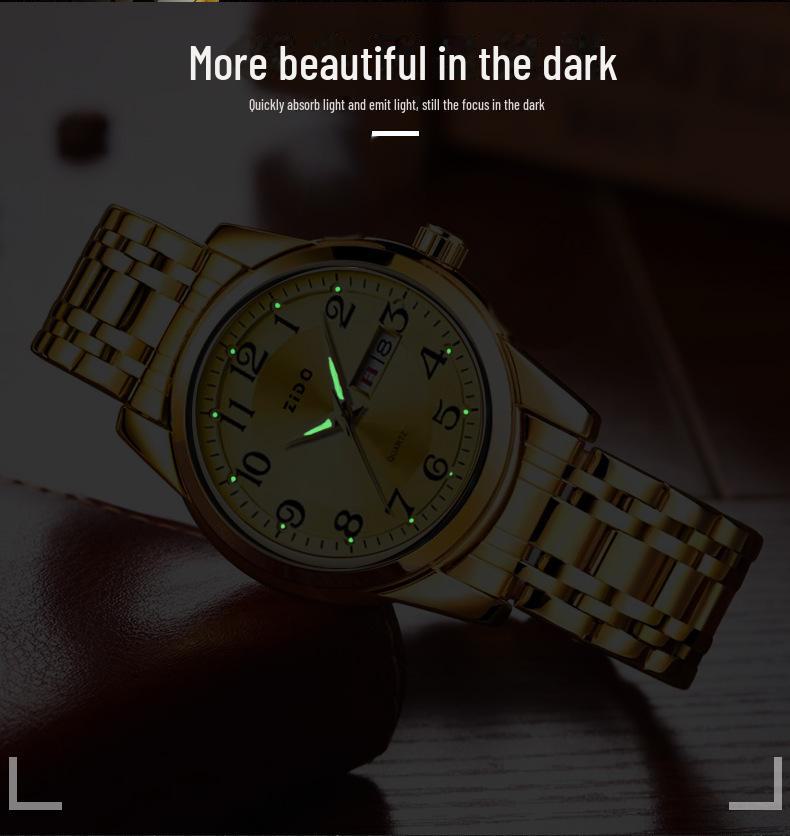 Zido роскошные кварцевые водонепроницаемые мужские часы с крупными цифрами для пожилых людей