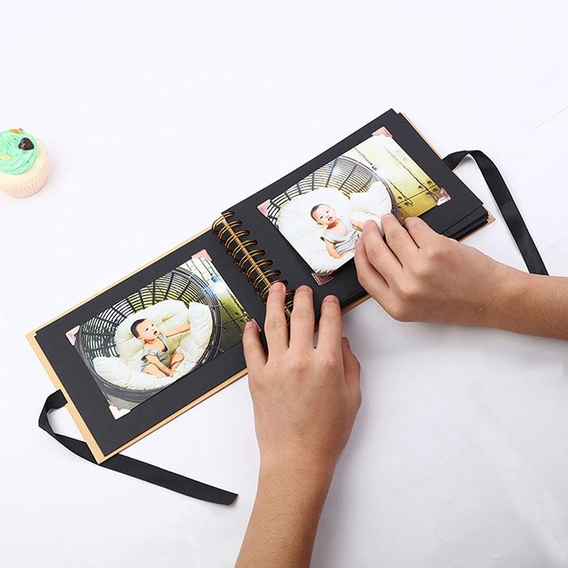 80 Black Pages DIY Craft Album Scrapbooking Paper Photo Album for Wedding Anniversary Gifts Memory Books Scrapbook Fotografico