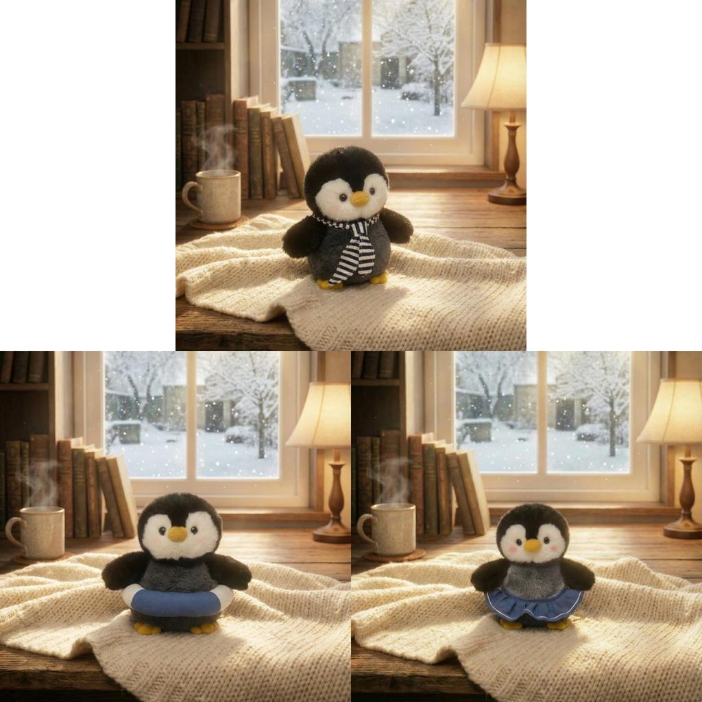 Plush Penguin Toy With Pp Cotton Filling For Kids Gift And Collectible Decor