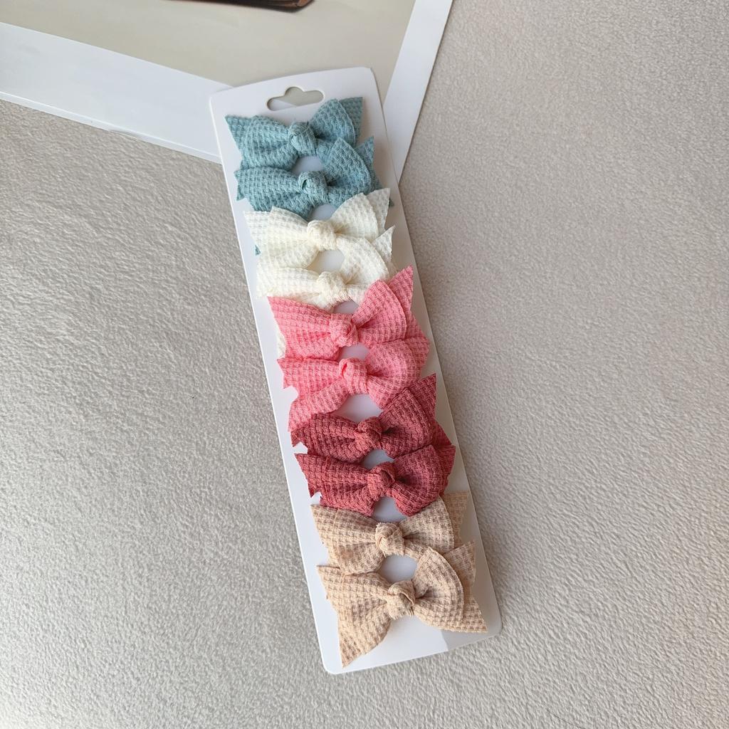 10 шт./компл. новые милые однотонные заколки для волос с бантом и лентой для маленьких девочек, банты ручной работы, шпилька-заколка, головные уборы, детские аксессуары для волос
