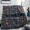 1 шт. Фланелевое одеяло с принтом Западного Техаса, Высокое качество, Удобное для всех сезонов, Домашний декор, Тепло и уют, Идеально для рождественских подарков