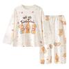 Cute Cartoon Print Girls Pajama Set 100% Cotton Long Sleeve Sleepwear Kids Ages 8 Home Outfit