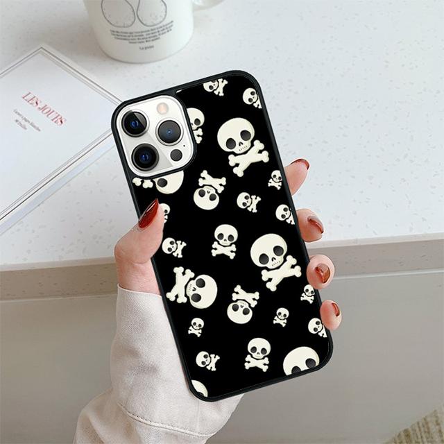 Чехол для телефона Черепа Кости Скелет Для iPhone 17 Air 13 12 14 15 16 Чехол Для Apple 14 15 16 Pro Max Plus Coque