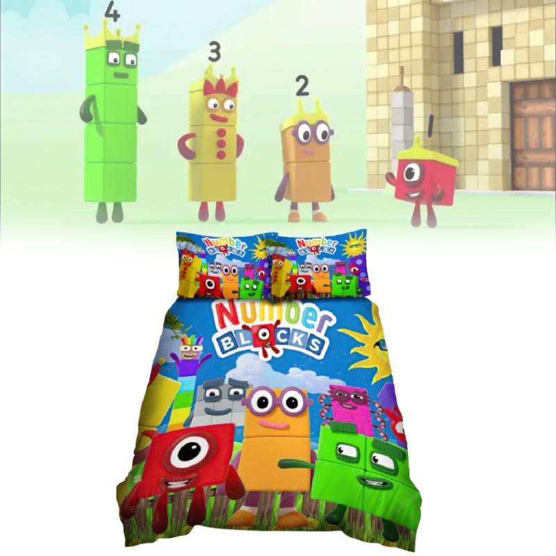 Комплект постельного белья «Цифровые блоки Numberblocks» с активной печатью для современного декора спальни