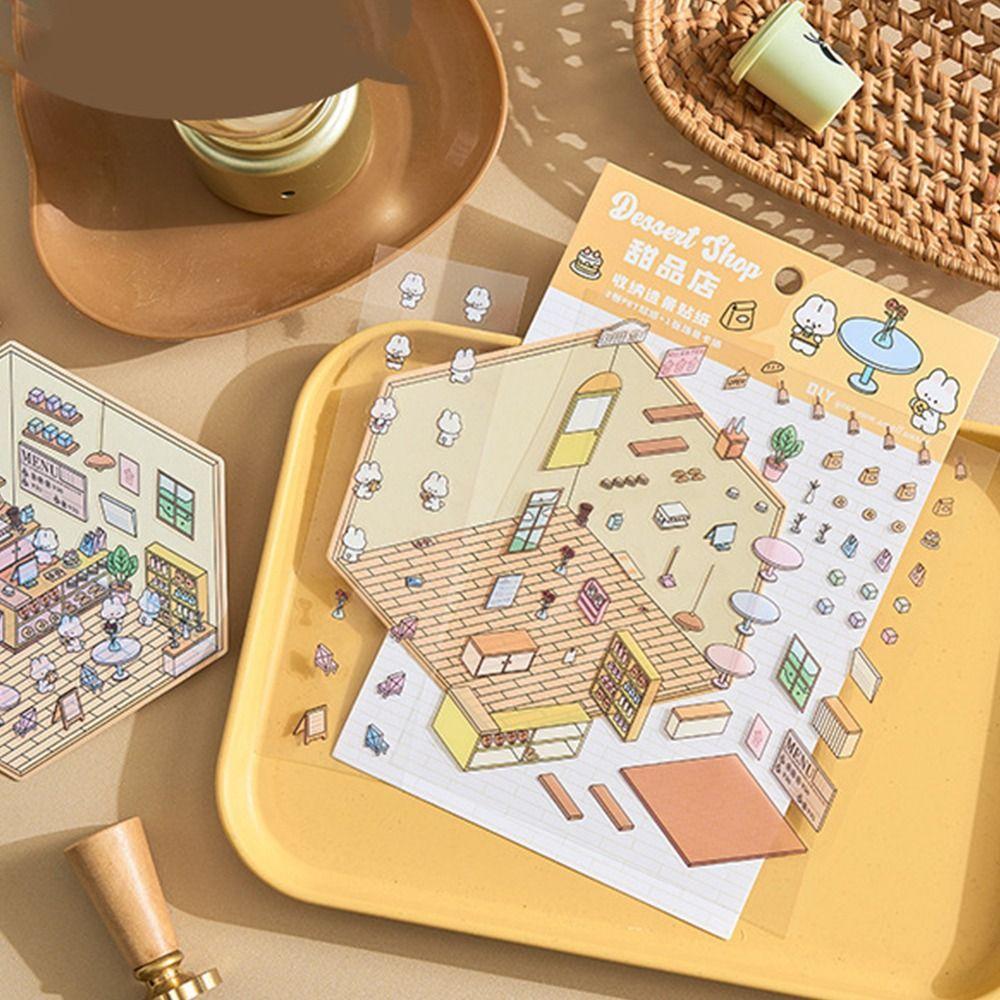 3D визуальная укладка наклеек DIY Пейзажная наклейка для блокнота Подарки Миниатюрная сцена 3D наклейки