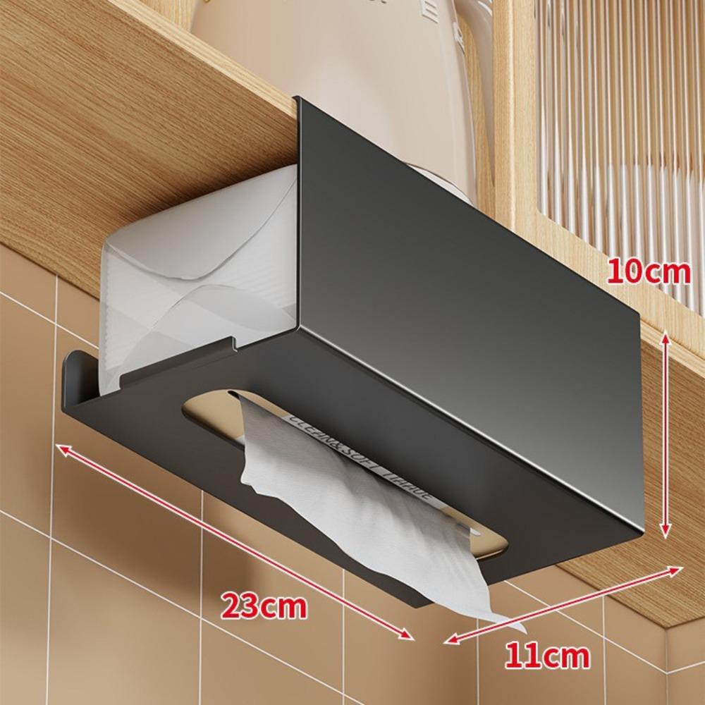 Punch-Free Wall-Mounted Tissue Rack Moisture-proof Napkin Storage Holder Under Cabinet